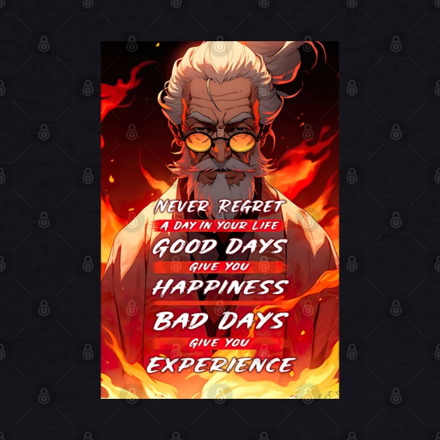 Wise Old Japanese Sensei Motivation Quotes - Anime Wallpaper by KAIGAME Art